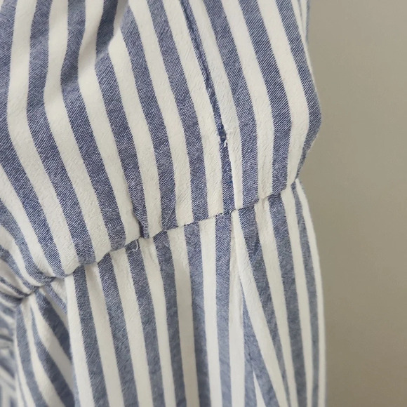 Alice + Olivia Grazi Off Shoulder Striped Maxi length Dress blue white Size 8 - Picture 5 of 7